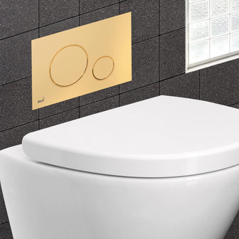 Gold Toilet Flush Button with Dual Flush Setting Secondary image