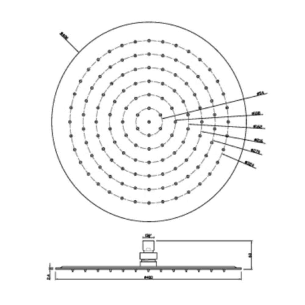 modern shower heads Technical Drawing