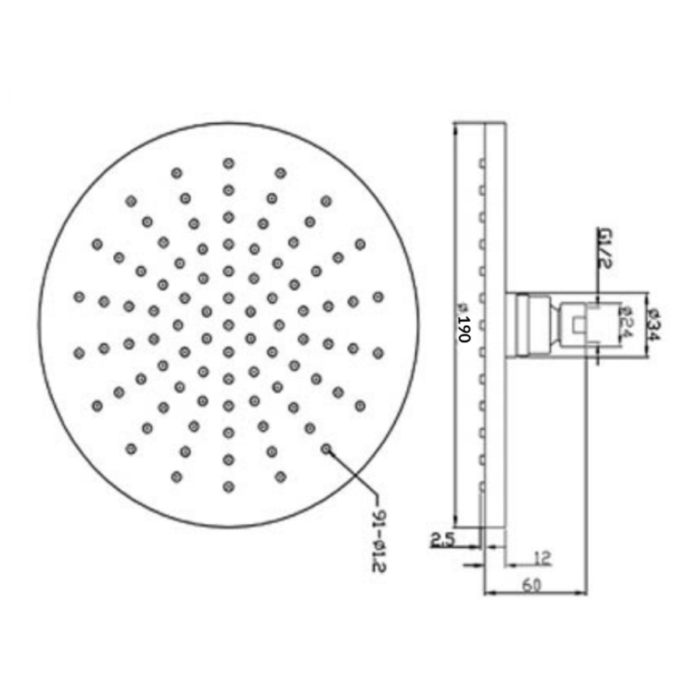 overhead shower head