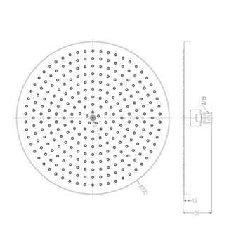 Round Rainfall Shower Head with Chrome Finish - 300mm Secondary image