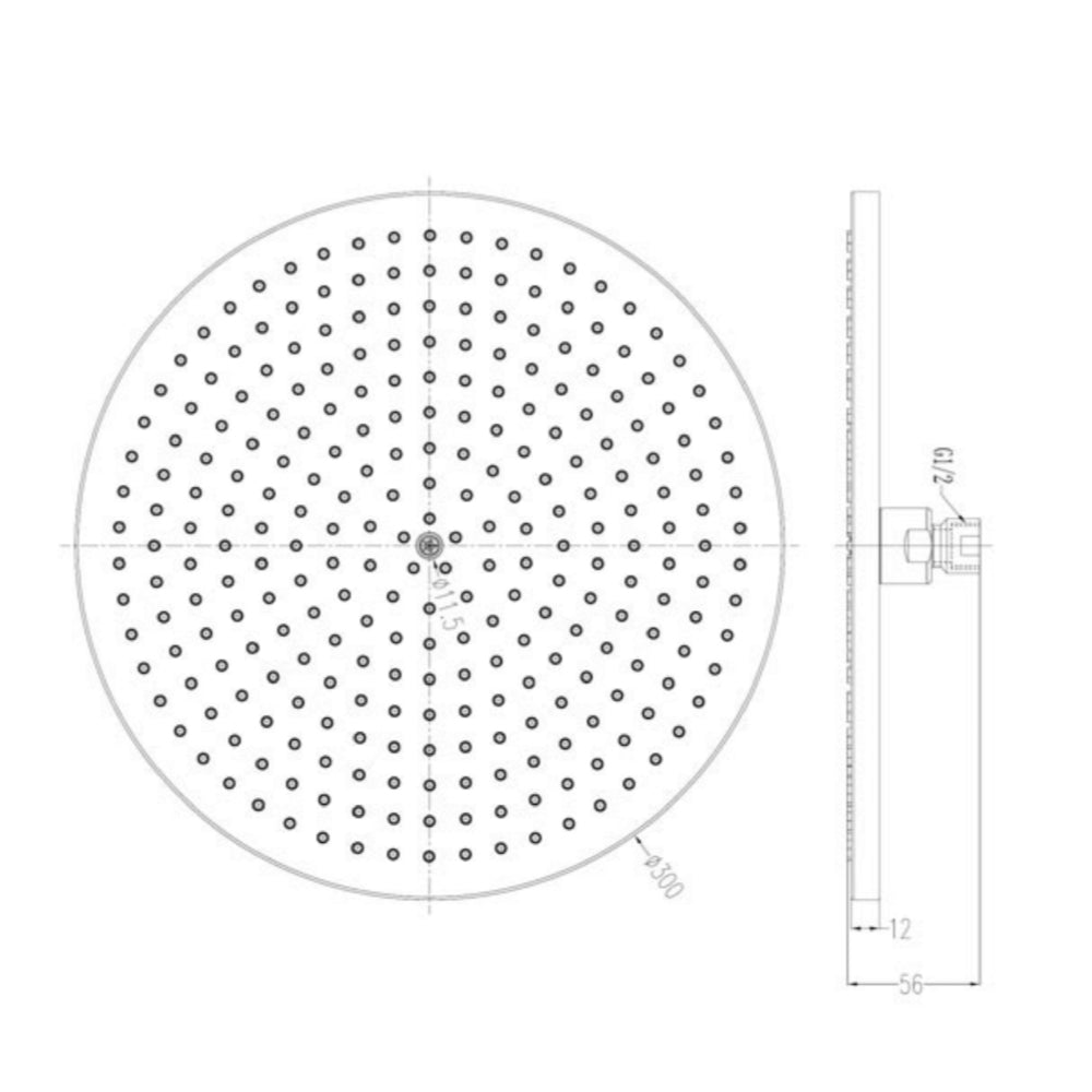 Round Rainfall Shower Head