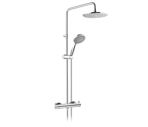 Wall Mounted Thermostatic Shower with Adjustable Riser and Shower Kit