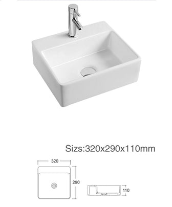 Wall Mounted Square Ceramic Basin Secondary image