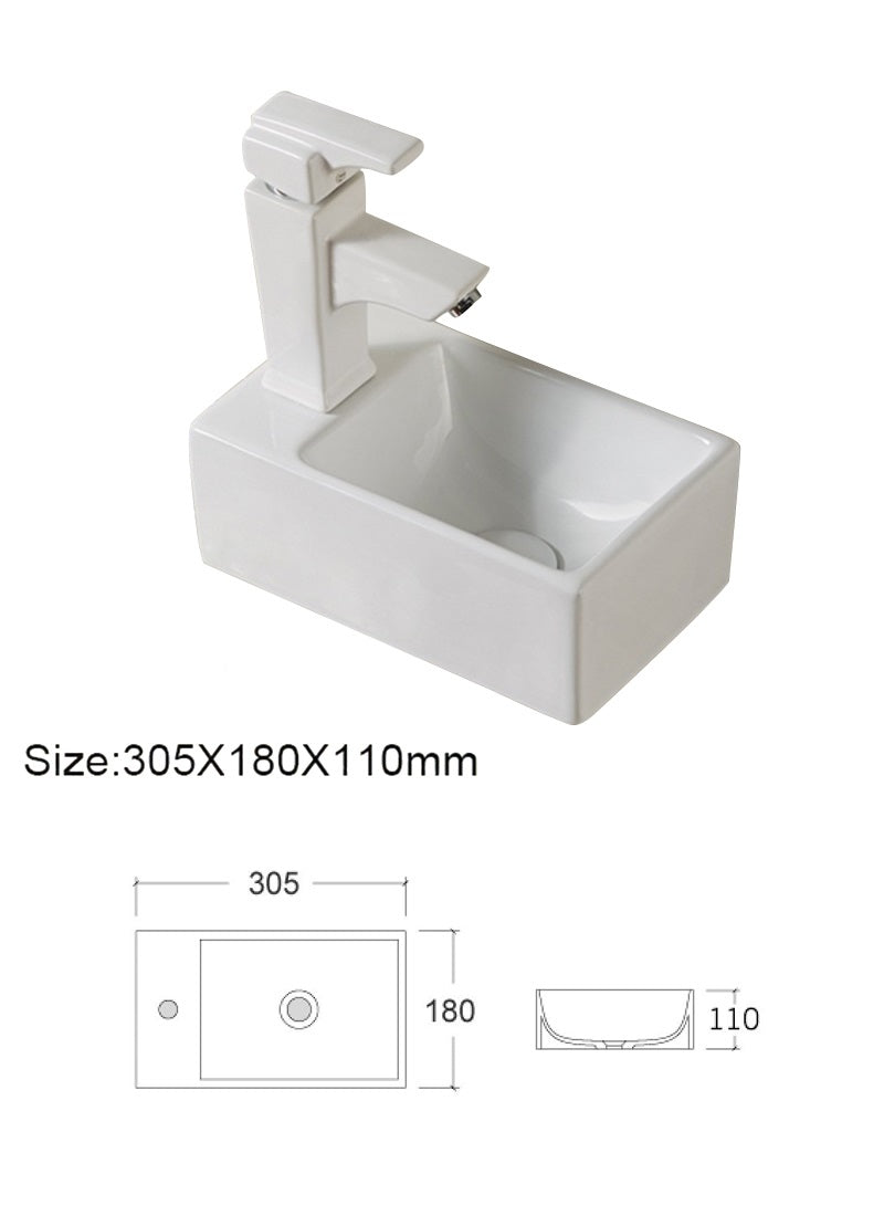 Square Ceramic Basin Secondary image