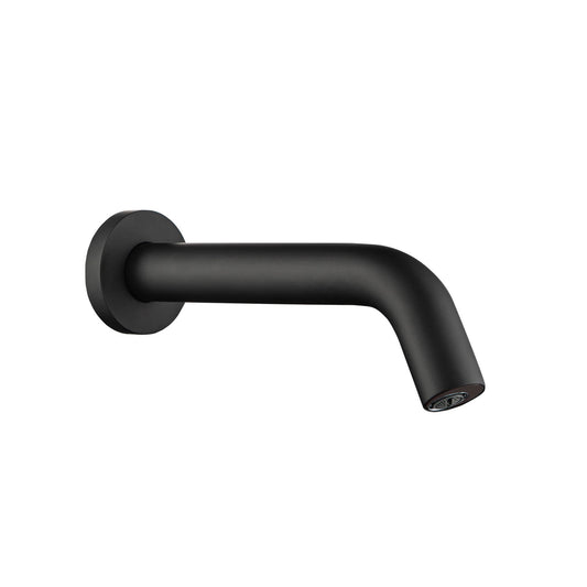 Sophisticated Matt Black Modern Basin Taps in Shape of a Wall Spout with Boujee Sensor Technology which is Easy to Install, Water Pressure 0.5 bar, Height 50mm x Projection 197mm 1800