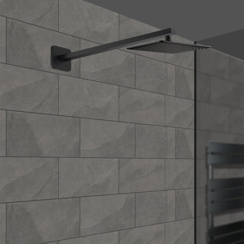 Fixed Shower Head, 250mm - Matt Black