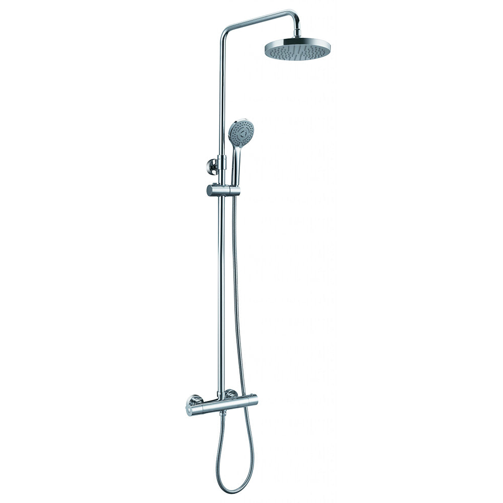 Shower Rail Kit with 2 Outlet Thermostatic Bar Shower Valve - Chrome