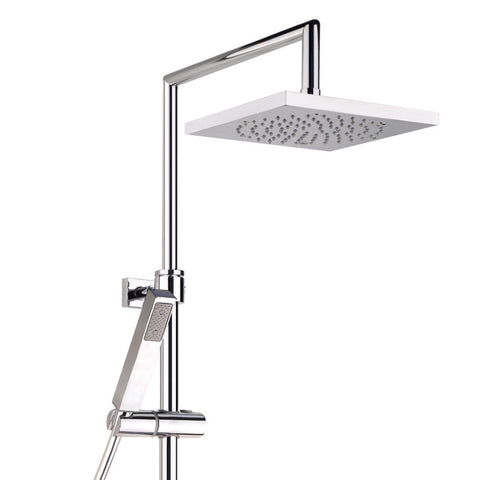 showeExquisite Contemporary Chrome Shower Riser Pipe with Adjustable Shower Head and Hand Shower giving Rain shower Effect and Easy Wipe-clean Nozzlesr slider rail kit