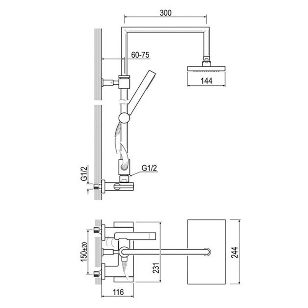 shower riser bar