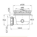 chrome shower waste Technical Drawing