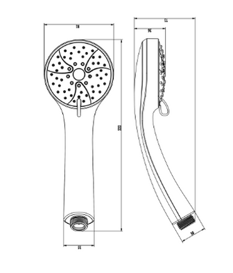 Shower Handle with 3 Way Multi-Function - Chrome Finish Secondary image