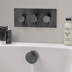 Two way Thermostatic Shower Valve, Horizontal - Brushed Black