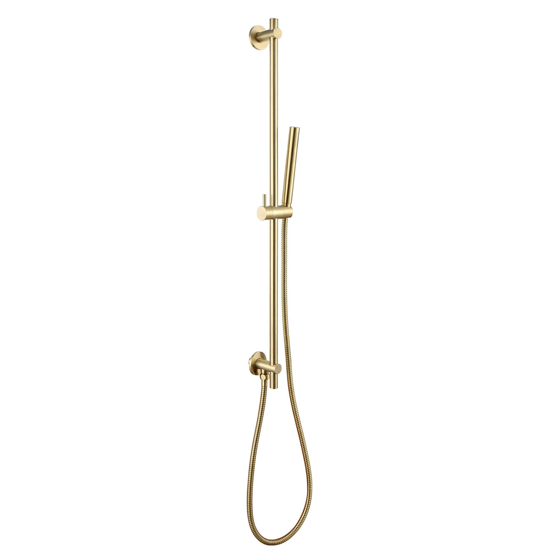 Shower Slider Rail Kit with Hose & Shower Handset- Brushed Brass - Tapron