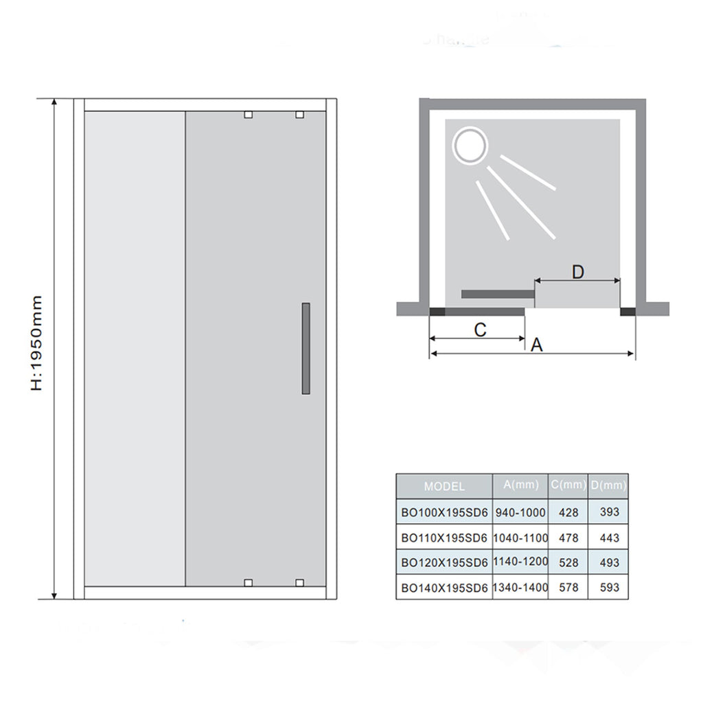 Sliding Shower Doors - Multiple Sizes