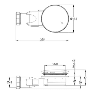 Chrome Slim Shower Waste Secondary image