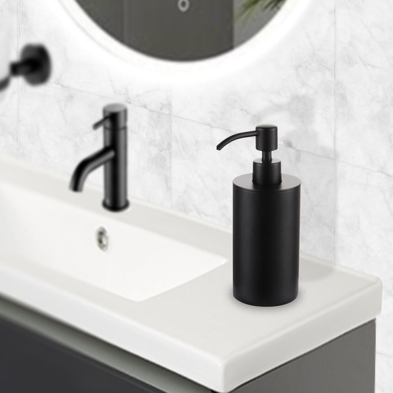 VOS Bathroom Soap Dispenser - Matt Black, 220ml