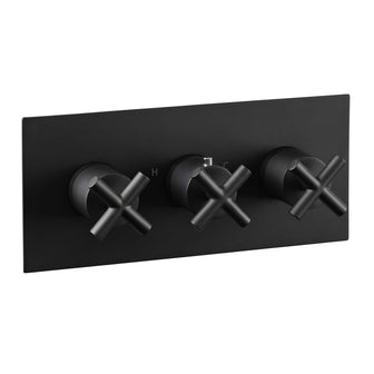 Solex Black Thermostatic Concealed 2 Outlet Shower Valve, Horizontal, MP 0.5[6693AMB] Main image