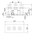 thermostatic shower valve Technical Drawing