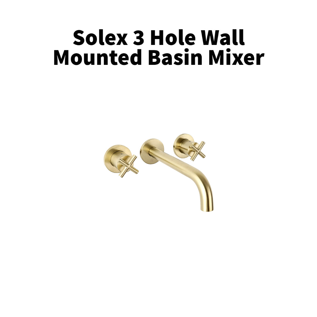 Solex 3 Hole Wall Mounted Basin Mixer 