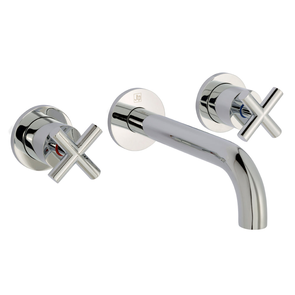 3 Hole Wall Mounted Sink Mixer Tap - Chrome Secondary image