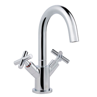 Chrome Deck Mounted Modern Basin Mixer Tap with Swivel Spout Secondary image