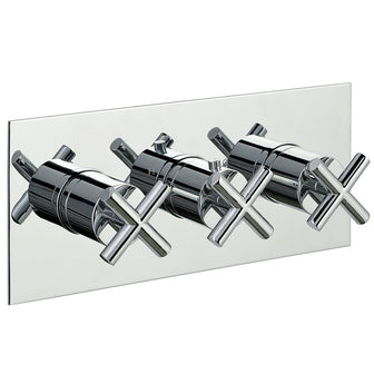 Solex Thermostatic Concealed 2 Outlet Shower Valve - Horizontal Main image