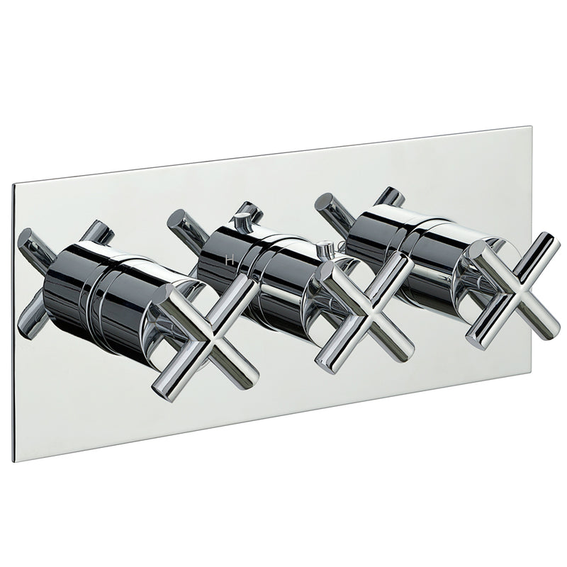 Solex Thermostatic Concealed 2 Outlet Shower Valve - Horizontal