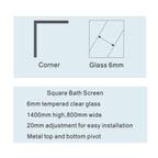 Marina Square Bath Screen - 6mm Glass 