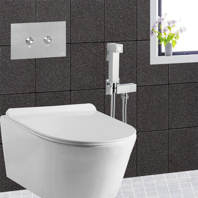 Square Douche Shower Spray Kit with Built-in Valve - Chrome Finish