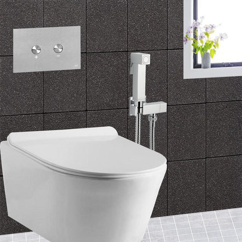 Square Shaped Douche Spray Kit with Built in Angle Valve and Bracket with Anti-corrosion Properties, LP 0.2
