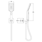 Square Water Outlet with Holder, Hose and Hand shower - Tapron