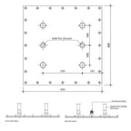 Square High-Pressure Shower Head Technical Drawing