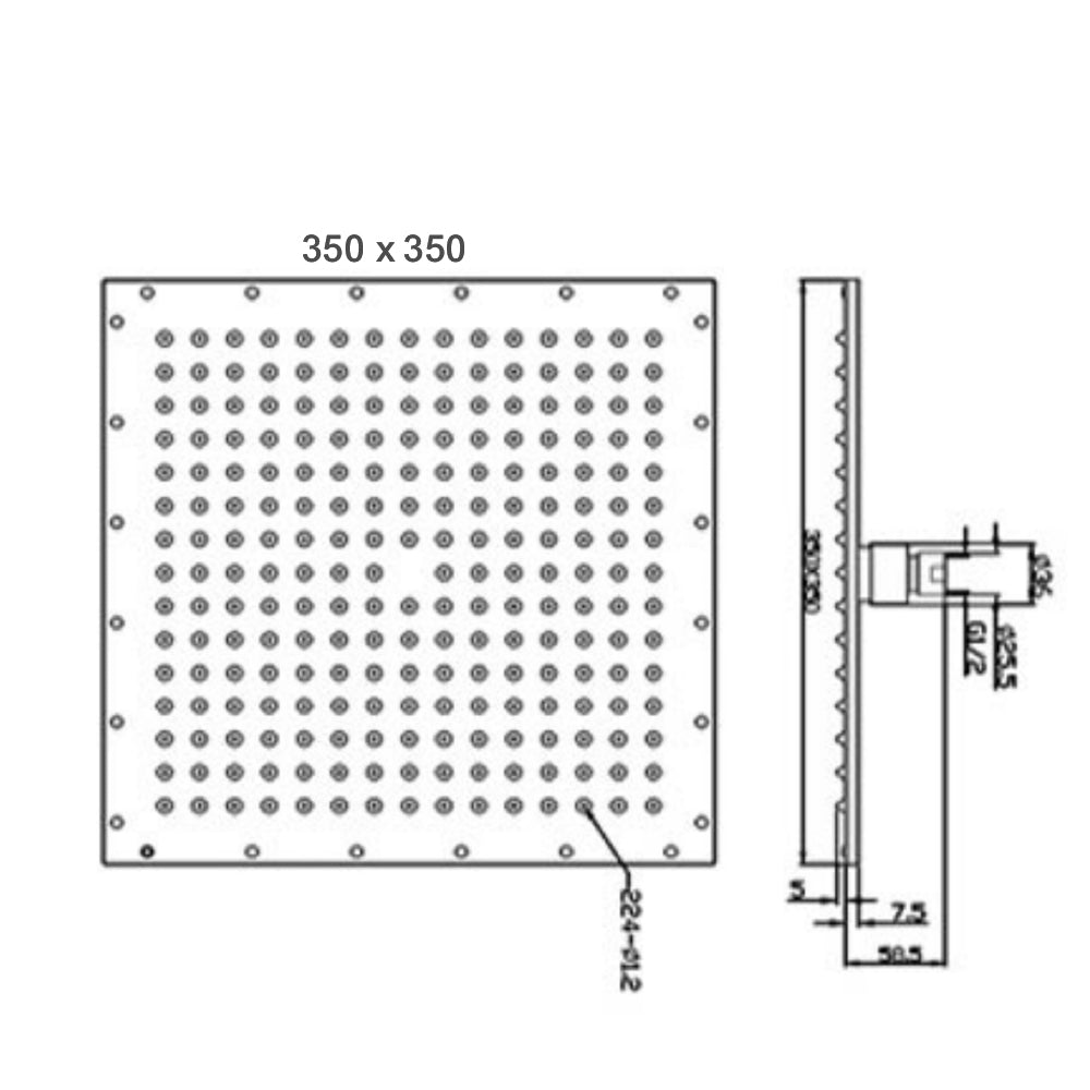 Square Removable Shower Head