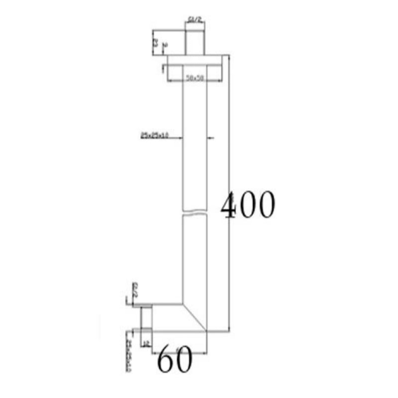 Square Shower Arm Technical Drawing