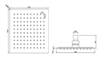 Ultra-Thin Best Water Saving Shower Head, 200mm - Chrome Finish Secondary image