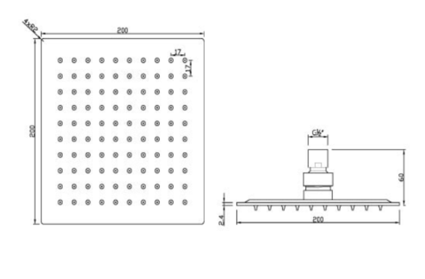 Square Ultra-Thin Best Water Saving Shower Head