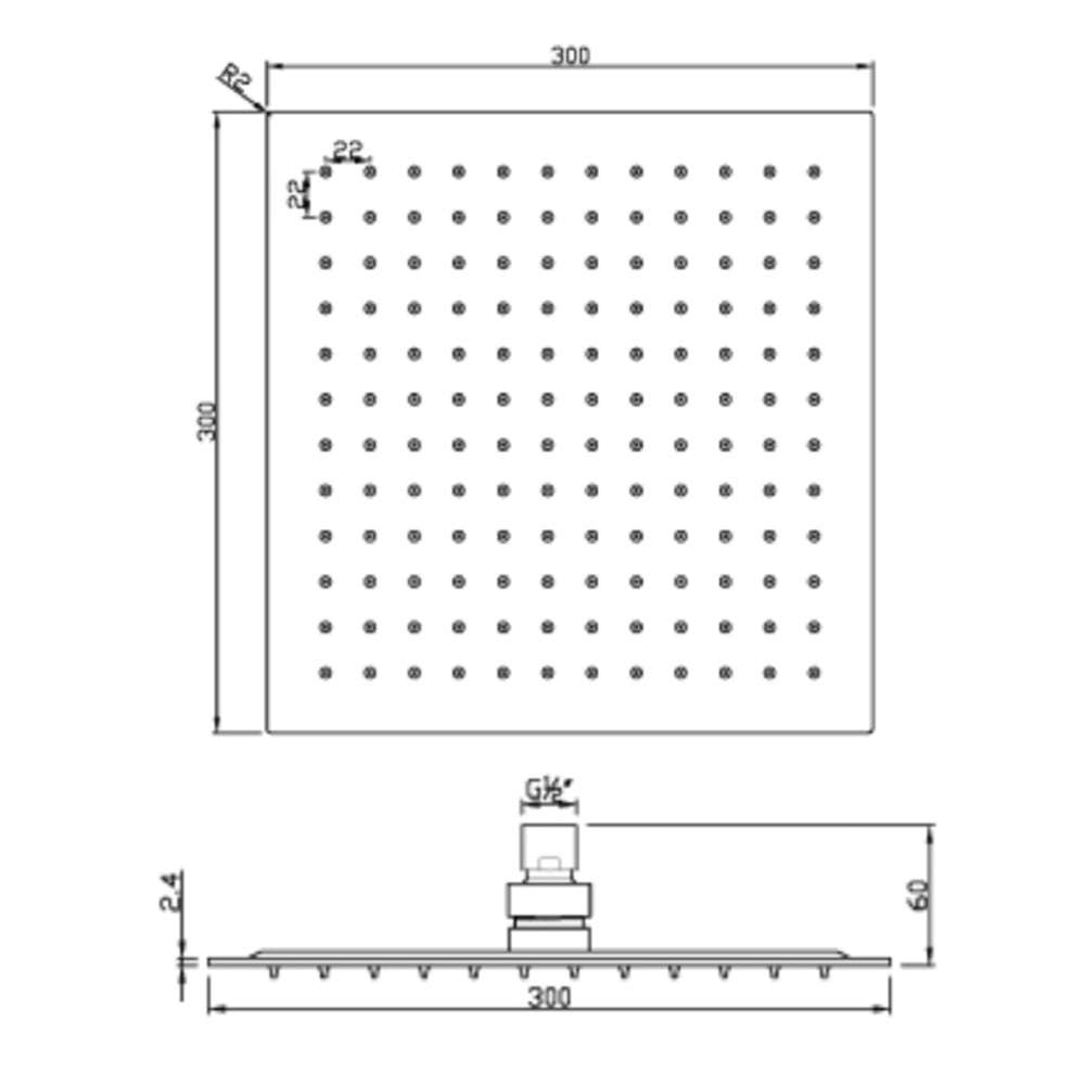 Square Rainfall Shower