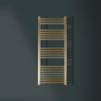 Brushed Brass Vertical Heated Towel Rail Gold Radiator 1200mm x 500mm - Dual Fuel Secondary image