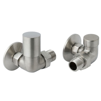 Stainless Steel Corner Radiator Valves Pair Main image