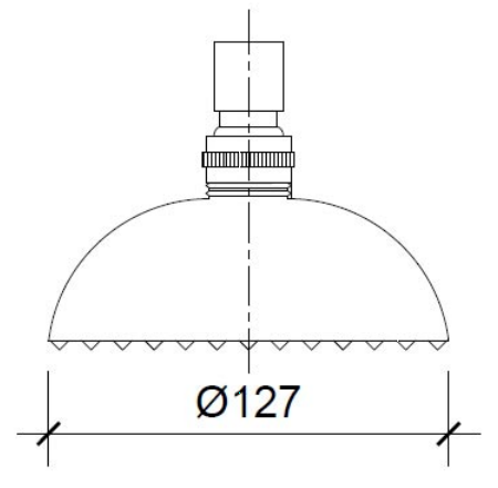 Fixed Round Star Single Function Brass Shower Head, 127mm - Chrome Secondary image