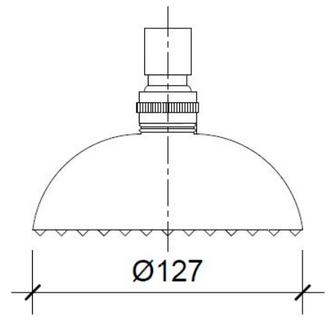 Fixed Round Star Single Function Brass Shower Head, 127mm - Chrome Secondary image