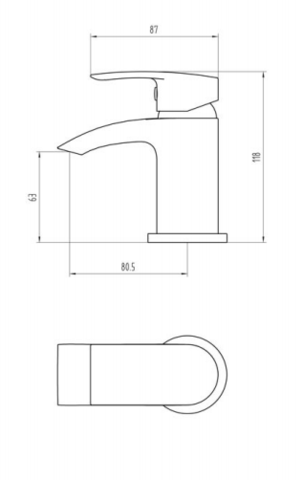 Mitigeur de lavabo mini Stream avec vidage clic-clac [18025]