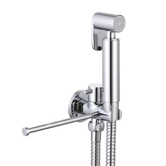Douche Spray Kit with Built in Valve, Bracket and Toilet Paper Holder - Chrome Finish Main image