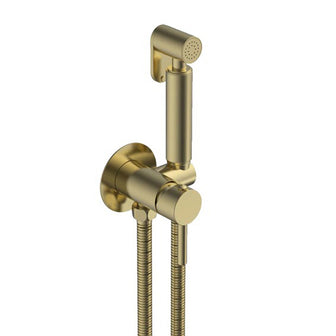 Toilet Douche Spray with Hose and Wall Bracket - Brushed Brass Secondary image