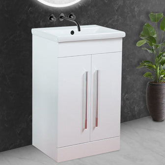 Free Standing White Bathroom Vanity Unit with Sink Secondary image