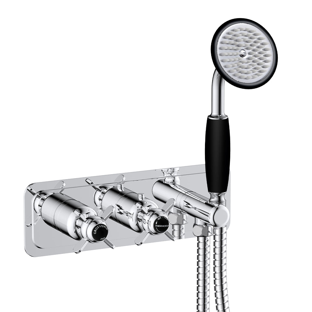 Traditional 2 Outlet Shower Mixer Valve with Handset Secondary image