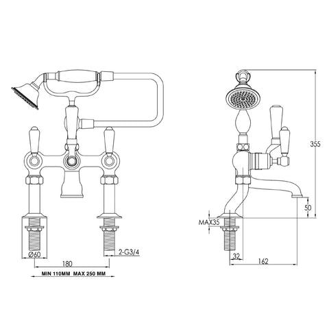 Bath Shower Mixer with Kit