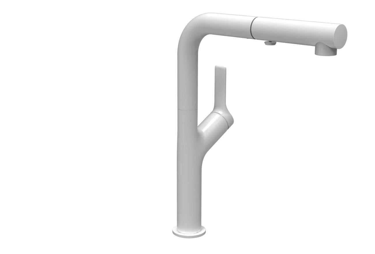 Tapron White Kitchen Tap with Pull Out Spray - Stainless Steel Made