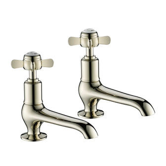 Traditional Long Nose Basin Pillar Taps - Nickel Finish Secondary image