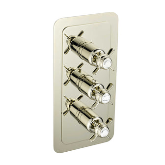 Traditional Thermostatic Concealed 3 Outlet Shower Valve - Brushed Nickel Secondary image